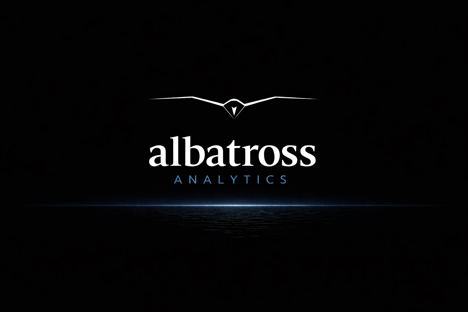 Albatross Analytics — albatross in flight over dark ocean at pre-dawn